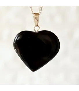 Black Tourmaline Heart Shape Pendant