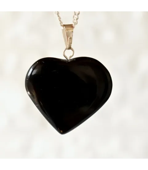Black Tourmaline Heart Shape Pendant