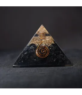 Black Tourmaline Orgonite Pyramid (3x3)