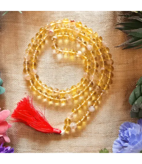 Citrine Jaap Mala – 8MM • 108 Beads