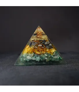 Wealth Orgonite Pyramid (3x3)