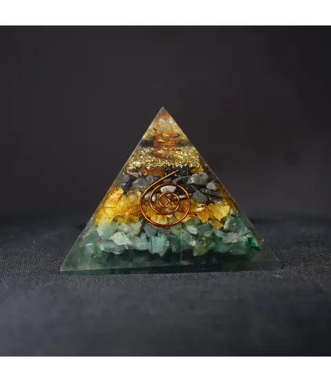 Wealth Orgonite Pyramid (3x3)