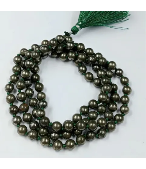 Pyrite Jaap Mala – 8MM • 108 Beads