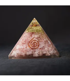 Rose Quartz Orgonite Pyramid (3x3)