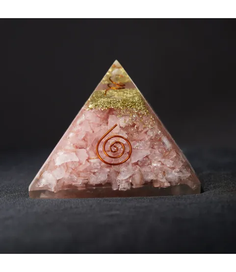 Rose Quartz Orgonite Pyramid (3x3)