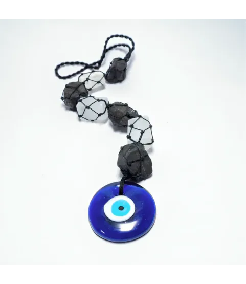 Selenite Turmoline with evil eye