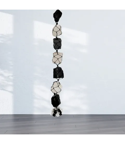 Selenite Turmoline with uncut